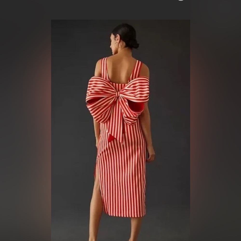 ISO / WTB Vineet Bahl for Anthropologie Bow-Back Stripe Midi Dress